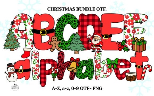 25 Colorful Christmas Decoration Fonts & Vector Elements 25 Colorful Christmas Decoration Fonts & Vector Elements