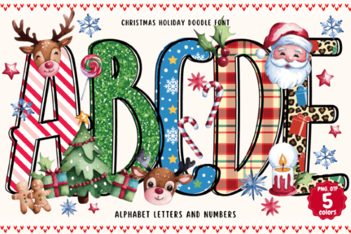 25 Colorful Christmas Decoration Fonts & Vector Elements 25 Colorful Christmas Decoration Fonts & Vector Elements