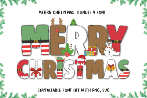 25 Colorful Christmas Decoration Fonts & Vector Elements 25 Colorful Christmas Decoration Fonts & Vector Elements