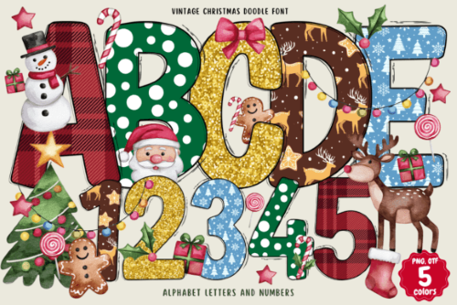 25 Colorful Christmas Decoration Fonts & Vector Elements 25 Colorful Christmas Decoration Fonts & Vector Elements