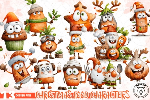 Christmas Food Graphics PNG Bundle 20 Sets