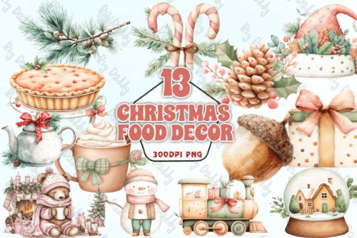 Christmas Food Graphics PNG Bundle 20 Sets