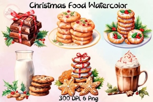 Christmas Food Graphics PNG Bundle 20 Sets