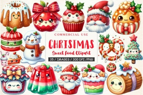 Christmas Food Graphics PNG Bundle 20 Sets