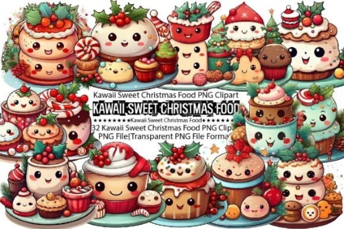 Christmas Food Graphics PNG Bundle 20 Sets