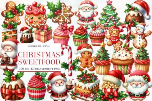 Christmas Food Graphics PNG Bundle 20 Sets