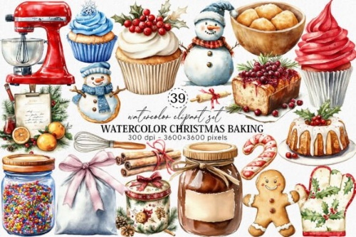 Christmas Food Graphics PNG Bundle 20 Sets