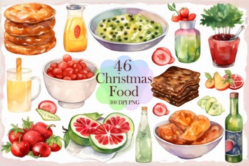 Christmas Food Graphics PNG Bundle 20 Sets