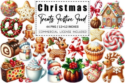 Christmas Food Graphics PNG Bundle 20 Sets