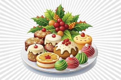 Decorated Christmas Food Isolated Cliparts 12xPNG