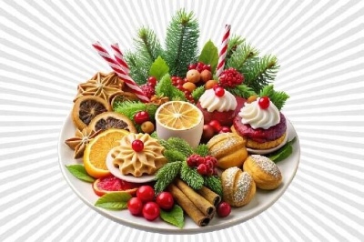 Decorated Christmas Food Isolated Cliparts 12xPNG