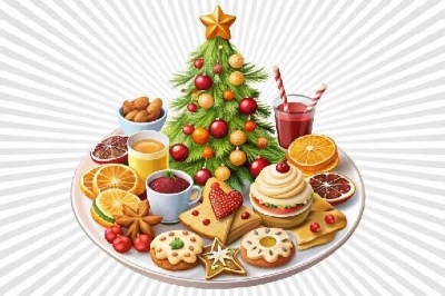 Decorated Christmas Food Isolated Cliparts 12xPNG