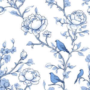 Toile De Jouy Print Design - Vintage Seamless Patterns #2, 44xEPS