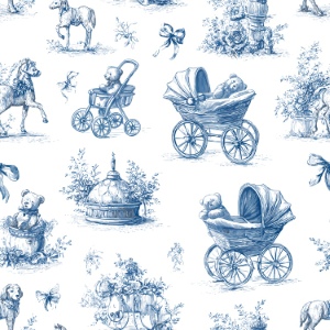 Toile De Jouy Print Design - Vintage Seamless Patterns #2, 44xEPS