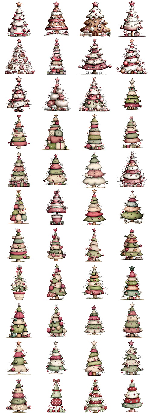 Christmas Tree Pretty Illustrations #1, 260xPNG