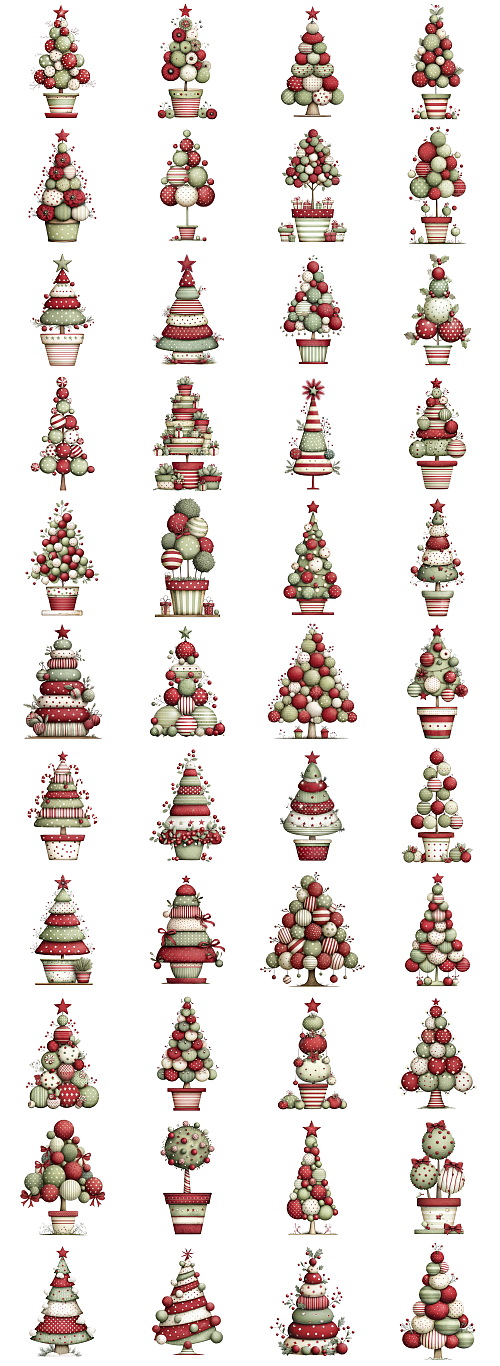 Christmas Tree Pretty Illustrations #1, 260xPNG