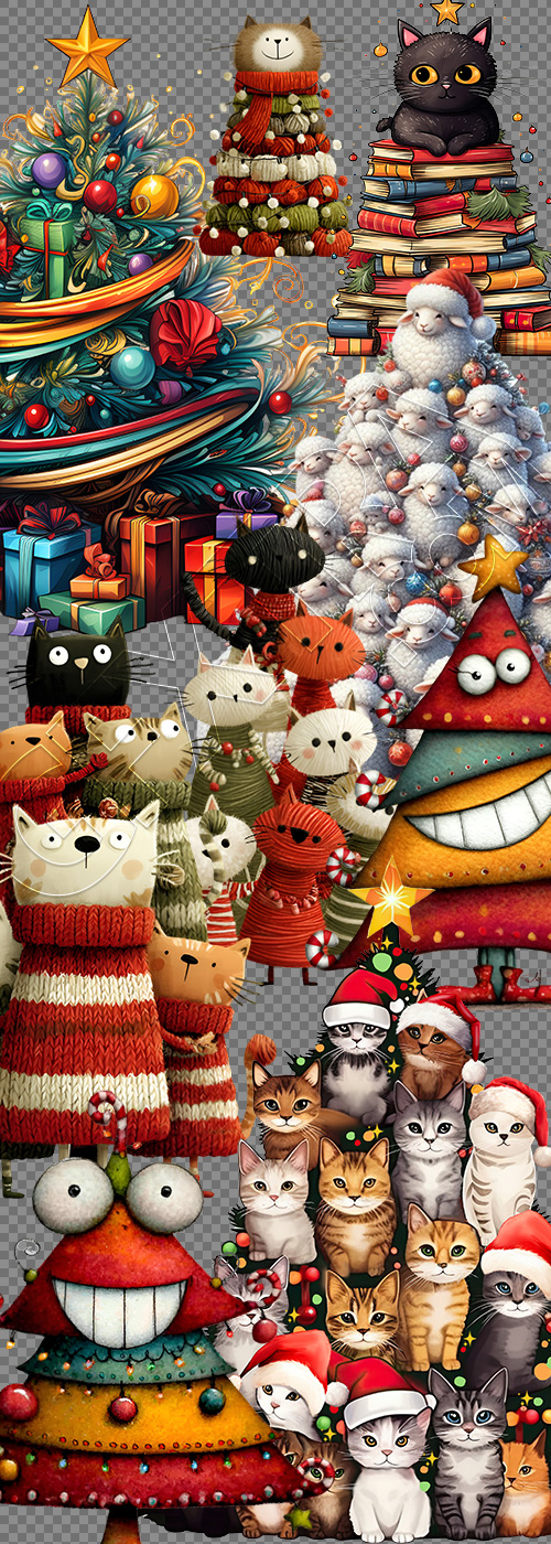 Christmas Tree Pretty Illustrations #2, 184xPNG