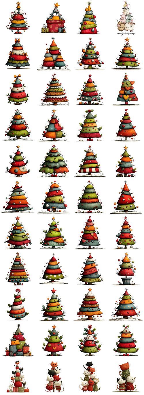 Christmas Tree Pretty Illustrations #2, 184xPNG