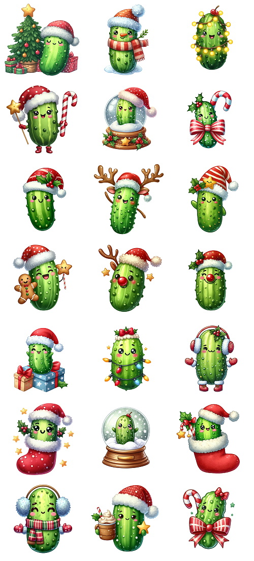 Christmas Pickle Illustrations Mass Bundle 605xPNG