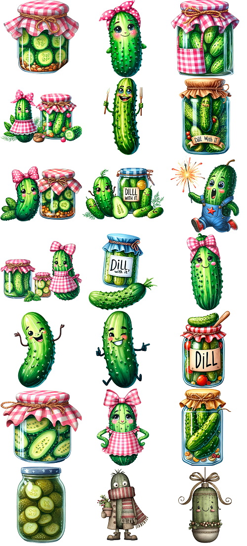 Christmas Pickle Illustrations Mass Bundle 605xPNG