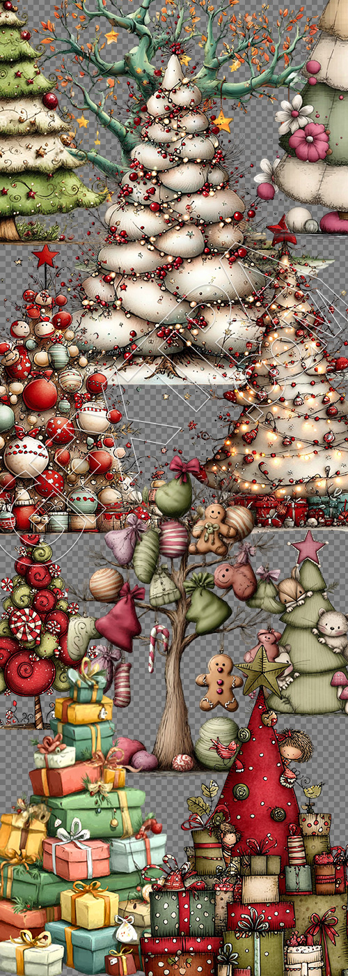 Christmas Tree Pretty Illustrations #4, 201xPNG Christmas Tree Pretty Illustrations #4, 201xPNG