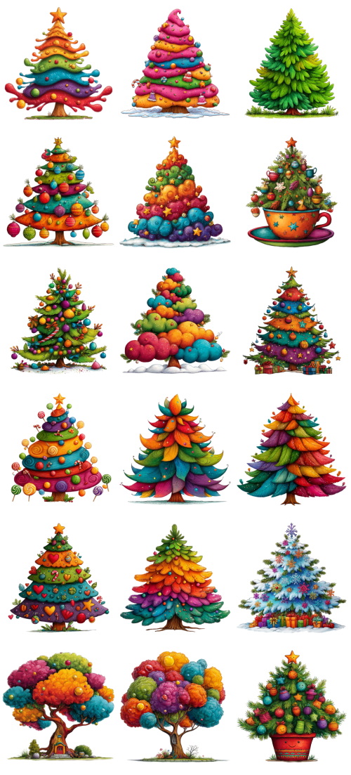 Christmas Tree Pretty Illustrations #5, 137xPNG