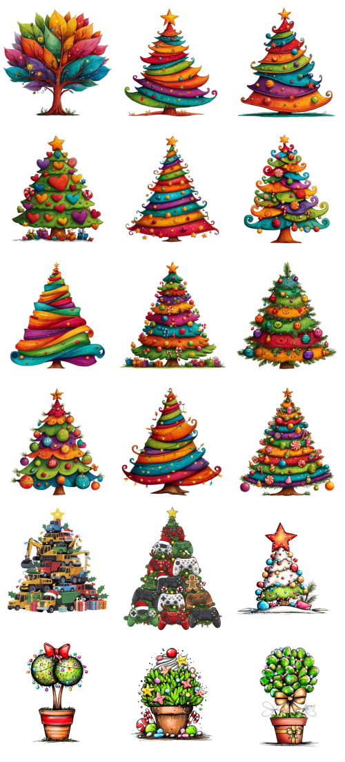 Christmas Tree Pretty Illustrations #5, 137xPNG