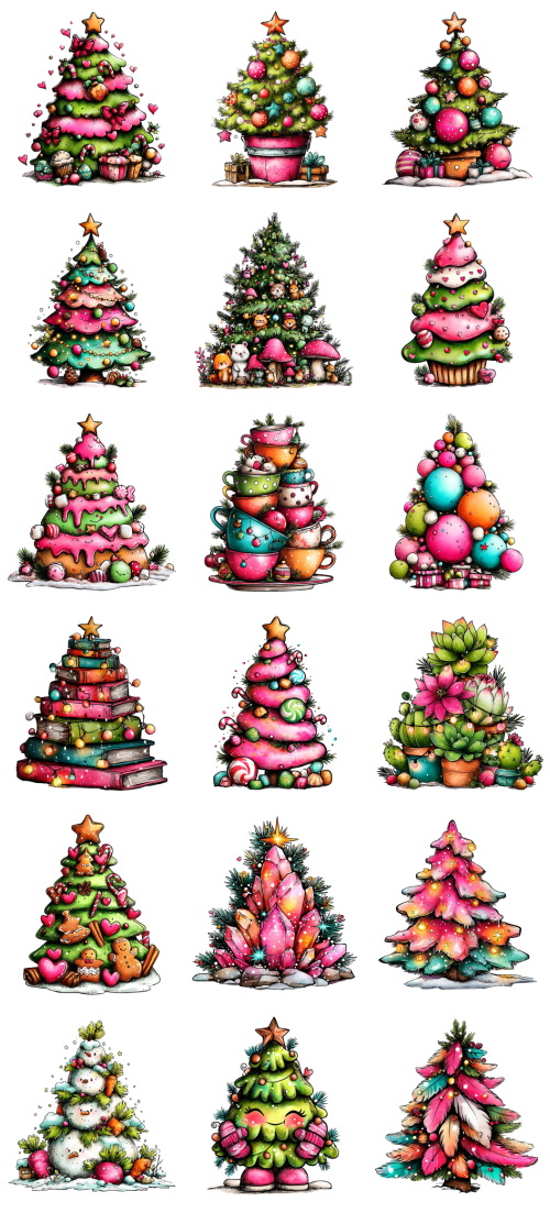 Christmas Tree Pretty Illustrations #5, 137xPNG