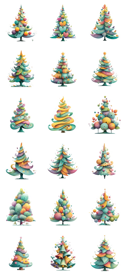 Christmas Tree Pretty Illustrations #5, 137xPNG