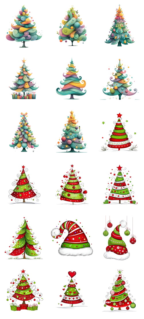 Christmas Tree Pretty Illustrations #5, 137xPNG