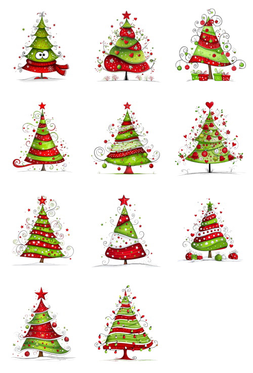 Christmas Tree Pretty Illustrations #5, 137xPNG