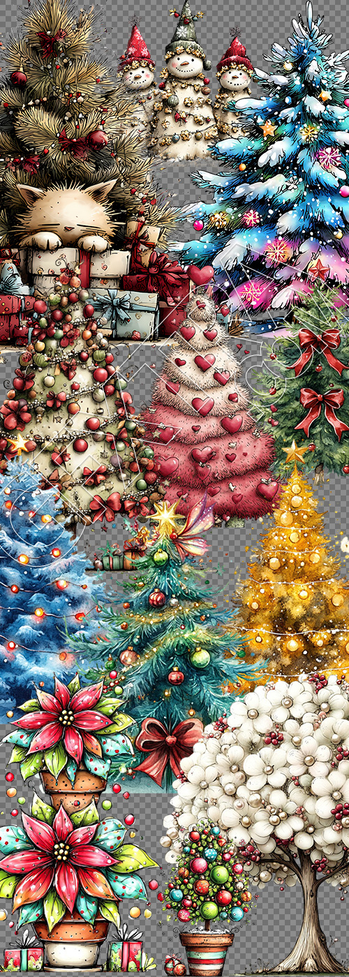 Christmas Tree Pretty Illustrations #6, 175xPNG Christmas Tree Pretty Illustrations #6, 175xPNG