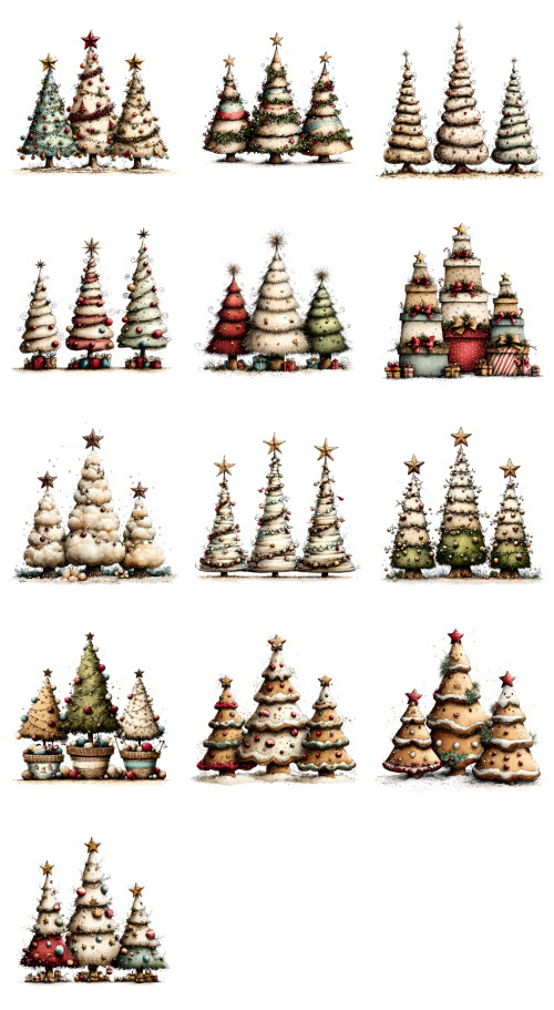 Christmas Tree Pretty Illustrations #6, 175xPNG