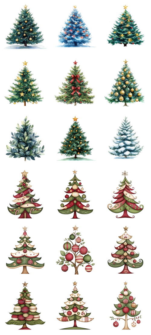 Christmas Tree Pretty Illustrations #6, 175xPNG
