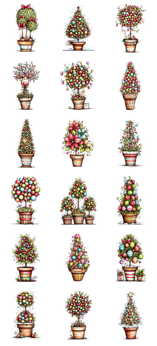 Christmas Tree Pretty Illustrations #6, 175xPNG