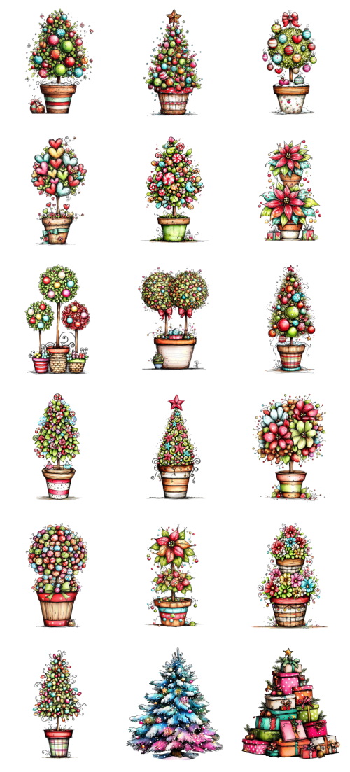 Christmas Tree Pretty Illustrations #6, 175xPNG