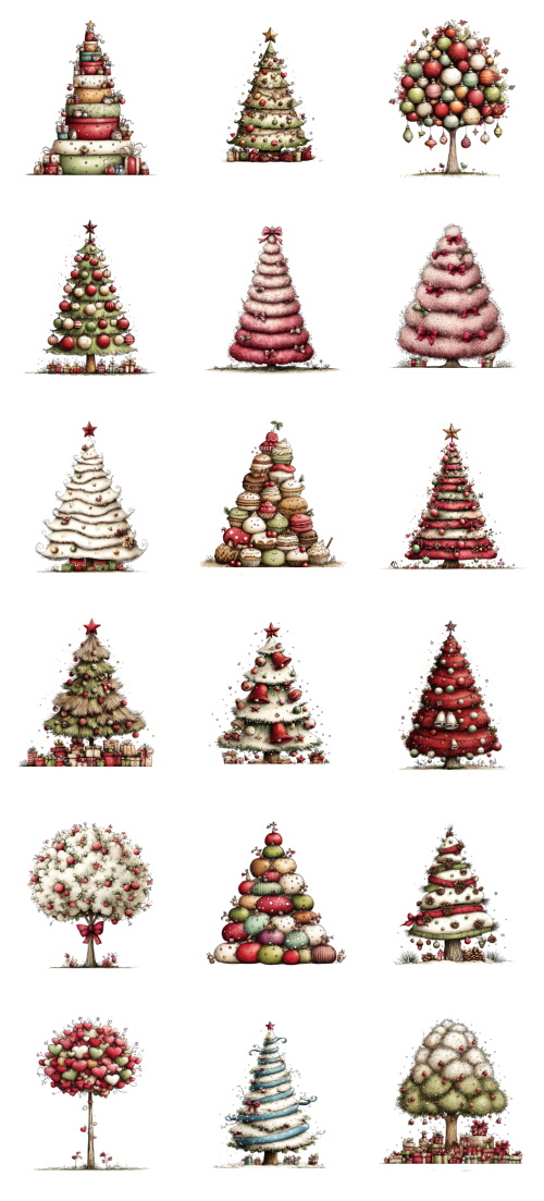 Christmas Tree Pretty Illustrations #6, 175xPNG