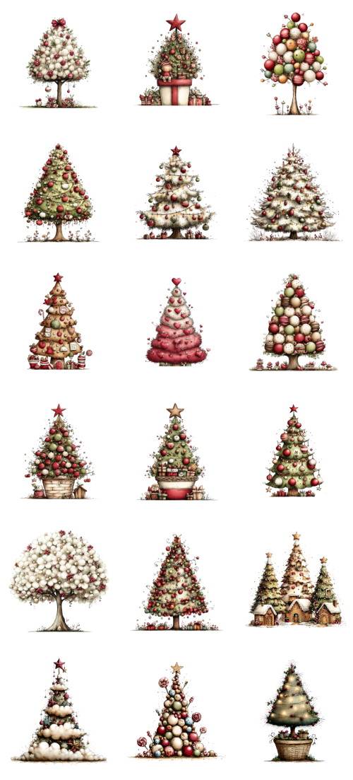 Christmas Tree Pretty Illustrations #6, 175xPNG