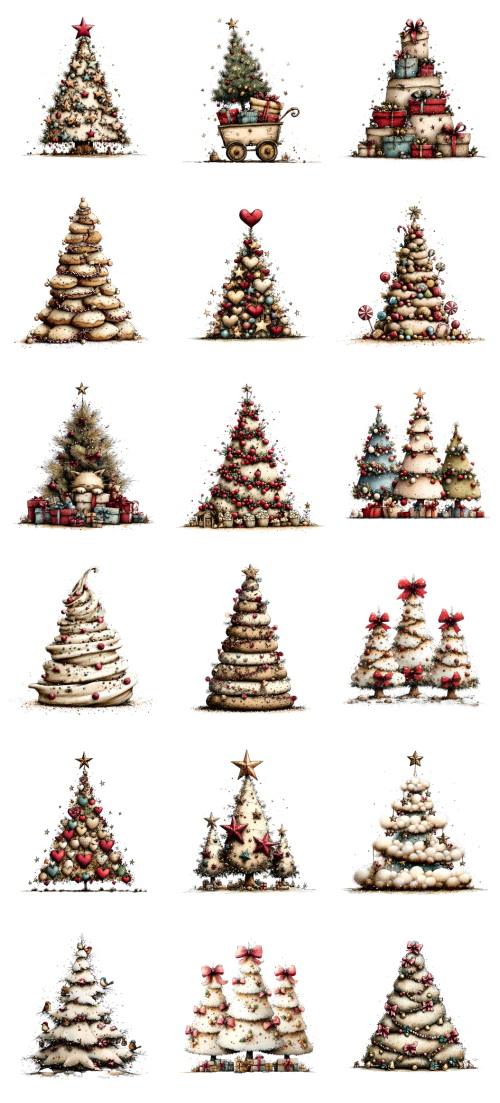 Christmas Tree Pretty Illustrations #6, 175xPNG