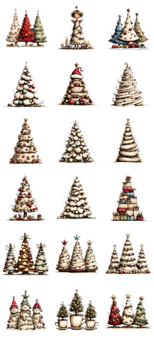 Christmas Tree Pretty Illustrations #6, 175xPNG
