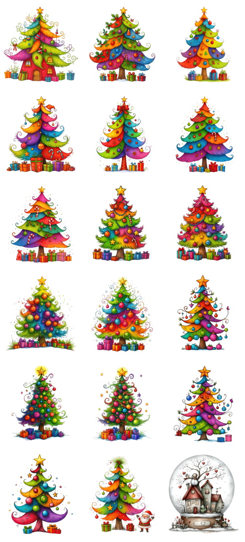 Christmas Tree Pretty Illustrations #7, 113xPNG