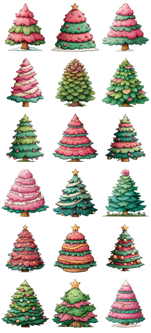 Christmas Tree Pretty Illustrations #7, 113xPNG