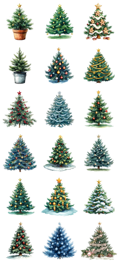 Christmas Tree Pretty Illustrations #8, 149xPNG