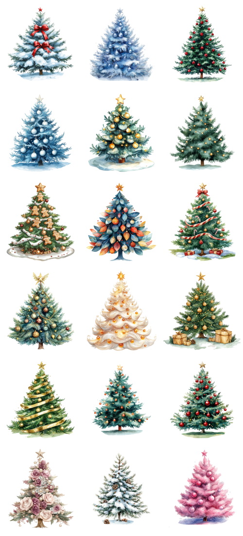 Christmas Tree Pretty Illustrations #8, 149xPNG