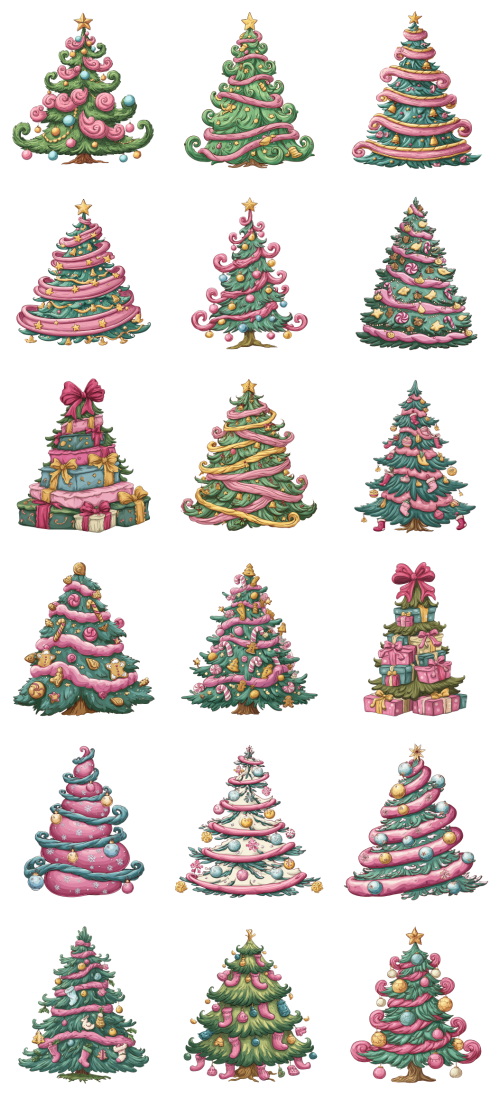 Christmas Tree Pretty Illustrations #8, 149xPNG
