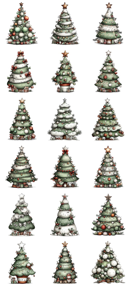 Christmas Tree Pretty Illustrations #8, 149xPNG