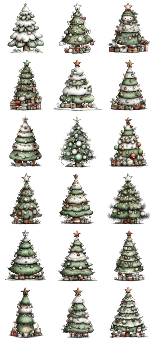 Christmas Tree Pretty Illustrations #8, 149xPNG