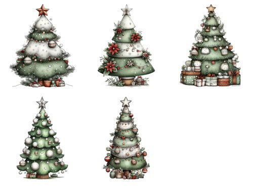 Christmas Tree Pretty Illustrations #8, 149xPNG