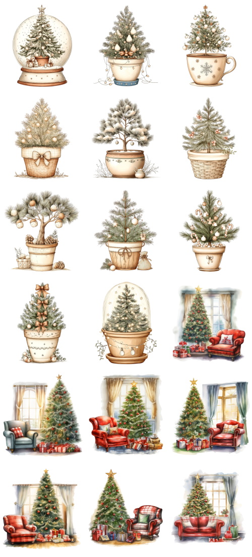 Christmas Tree Pretty Illustrations #10, 132xPNG Christmas Tree Pretty Illustrations #10, 132xPNG