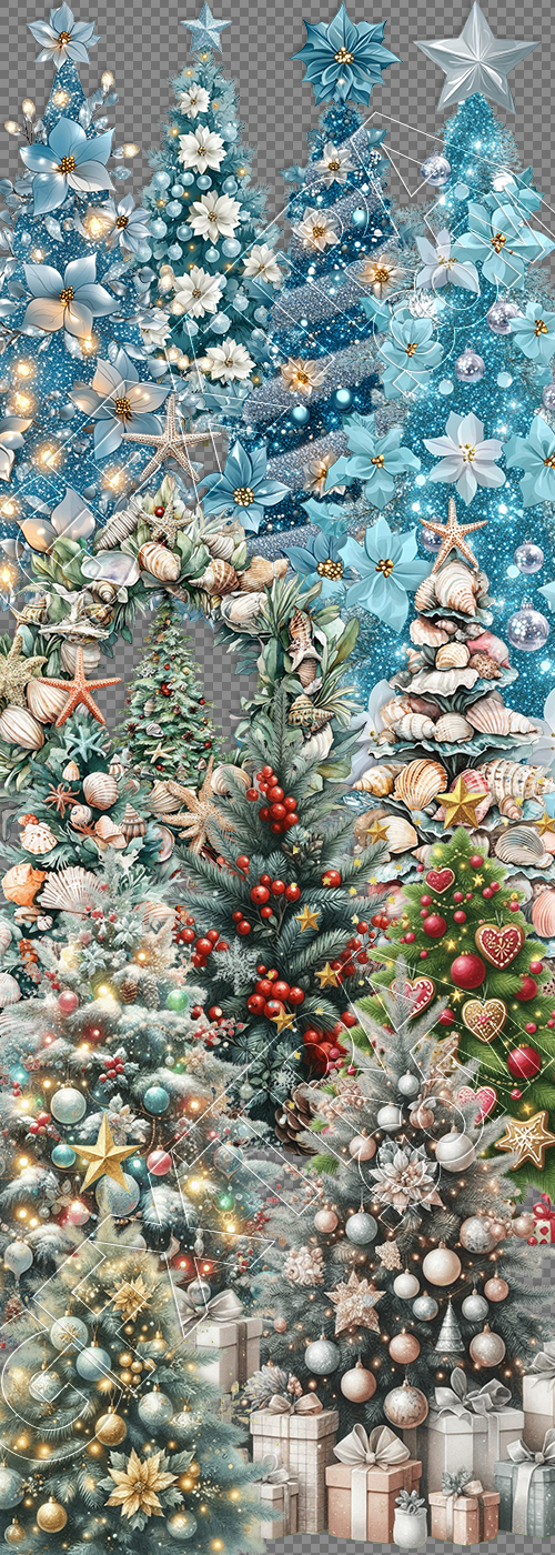 Christmas Tree Pretty Illustrations #16, 72xPNG
